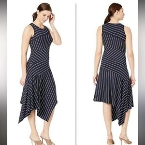 Vince Camuto Black and White Handkerchief-Hem Dress size Small NWT